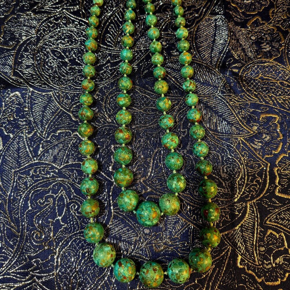 Beautiful 2 Strand Turquoise Stone Necklace